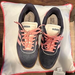 Adidas Dark Blue and Coral Sneakers